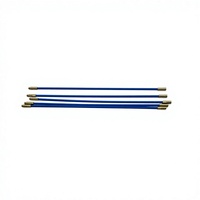 Kit de tiges de tirage en fibre de verre bleues à assembler avec raccords en laiton et tube de rangement transparent pour électriciens