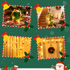 Aigostar 2.3M luci a LED a batteria 36 ornamenti oro rosso 2700K bianco caldo 2 modalità per piccoli alberi natale - Product Image 3