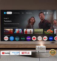 Projecteur BYINTEK T5 Max Google TV 1000 ANSI 4K - Netflix officiel, mise au point automatique, moteur anti-poussière scellé, home cinéma intelligent