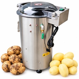 Machine à éplucher les fruits et légumes en acier inoxydable, éplucheur de pommes de terre et de carottes, équipement de lavage pour la restauration commerciale - Product Image 2
