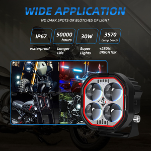 Nuovo 12V LED <span class=keywords><strong>faro</strong></span> moto con luce <span class=keywords><strong>da</strong></span> <span class=keywords><strong>lavoro</strong></span> Flash bianco/giallo/rosso e fendinebbia garanzia di 180 giorni accessori esterni Auto - Product Image 5