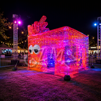 Cube lumineux LED gonflable transparent en PVC personnalisé pour événements extérieurs, location de tente de fête gonflable