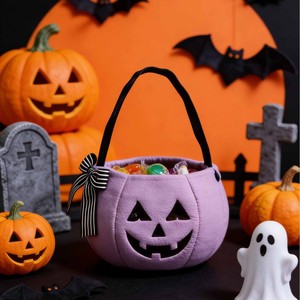 Bolsa de Calabaza de Peluche con Lazo para Niños, Cubo de Almacenamiento de Dulces para Halloween, Festival de Fantasmas, Fiesta, Disfraz - Product Image 1