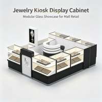 Kiosque à bijoux modulaire personnalisé pour centre commercial, comptoir d'exposition en verre trempé, écran publicitaire numérique à LED, vitrine de vente au détail