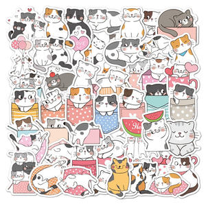 สติกเกอร์รูปแมวทำจากพีวีซีมีกาวในตัวกันน้ำพิมพ์ลายการ์ตูนยูวีตกแต่งโลโก้ปาร์ตี้รูปแมวน่ารักเทียนมีไวนิล - Product Image 5