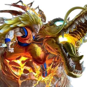 Action Figure di Goku Super Saiyan <span class=keywords><strong>3</strong></span> e Shenron Z Statua da Collezione per Fan di DBZ e Collezionisti di Anime - Product Image 4