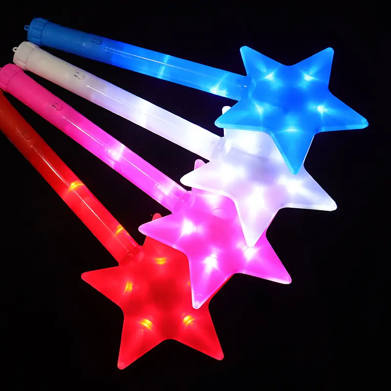 Nicro, venta al por mayor, varitas con luces LED, juguete de neón brillante, suministros para fiestas de conciertos, palo de alegría, palo luminoso con forma de estrella mágica