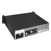 Server Komputer Industri Paduan Aluminium 2U Rak Pendek 350 1U Catu Daya Motherboard MicroATX Panel Samping Jendela Firewall