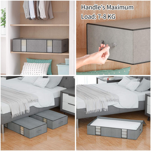 3 Gói Lớn Có Thể Gập Lại Lưu Trữ Túi Với Cửa Sổ Trong Suốt Dây Kéo Underbed Lưu Trữ Túi Với Xử Lý - Product Image 6
