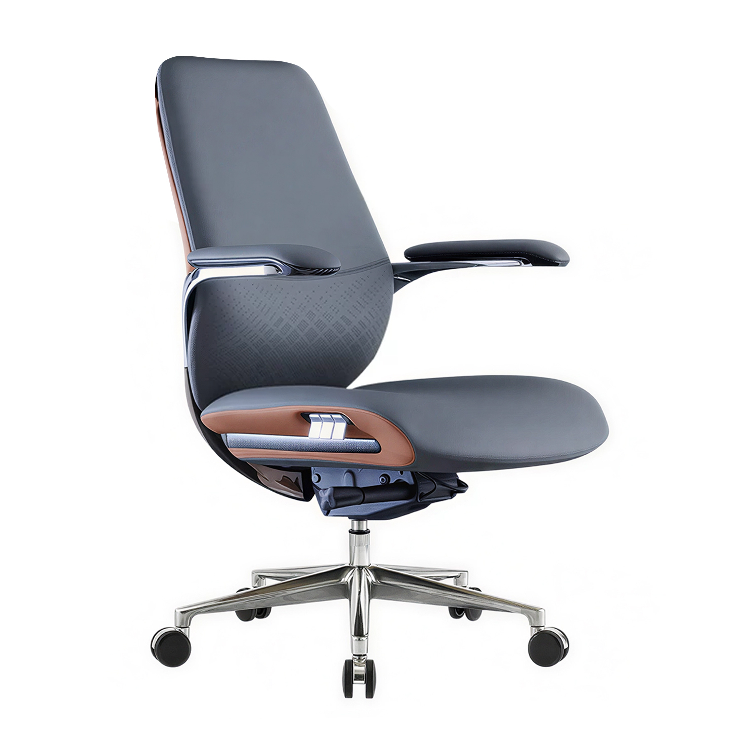 Cowhide leather Middle backed  chair