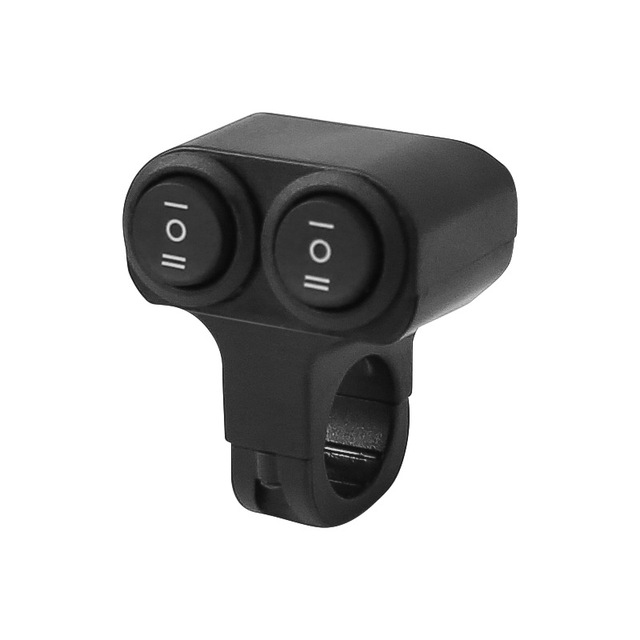 Handlebar Single Head Dual Button Switch LED Electric Bike Motorcycle Spotlight with Three Levels of Three in One Dimming
