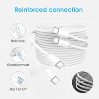 Logo personnalisé gratuit 1M 2M TPE PD 3A 60W USB C à USB C PVC câble de charge rapide Type c câble de données pour téléphones mobiles