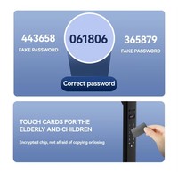 Serrure Intelligente Tuya Wifi App Home à Longue Poignée avec Reconnaissance d'Empreintes Digitales et Faciale 3D, en Alliage d'Aluminium, Contrôle par Clé, pour Porte en Aluminium Noir