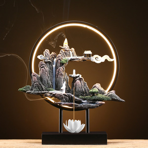 Zen ornement lumière rocaille eau qui coule <span class=keywords><strong>bureau</strong></span> <span class=keywords><strong>bureau</strong></span> décor lampe reflux brûleur d'encens lampe - Product Image 3