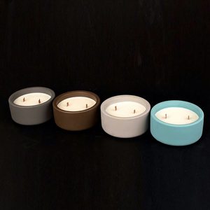 CWM Luxury Round Double <b>Wick</b> Ceramic Scented <b>Candle</b> with Wood <b>Wick</b> Matte Finish <b>for</b> Home Decoration <b>for</b> Christmas - Product Image 3