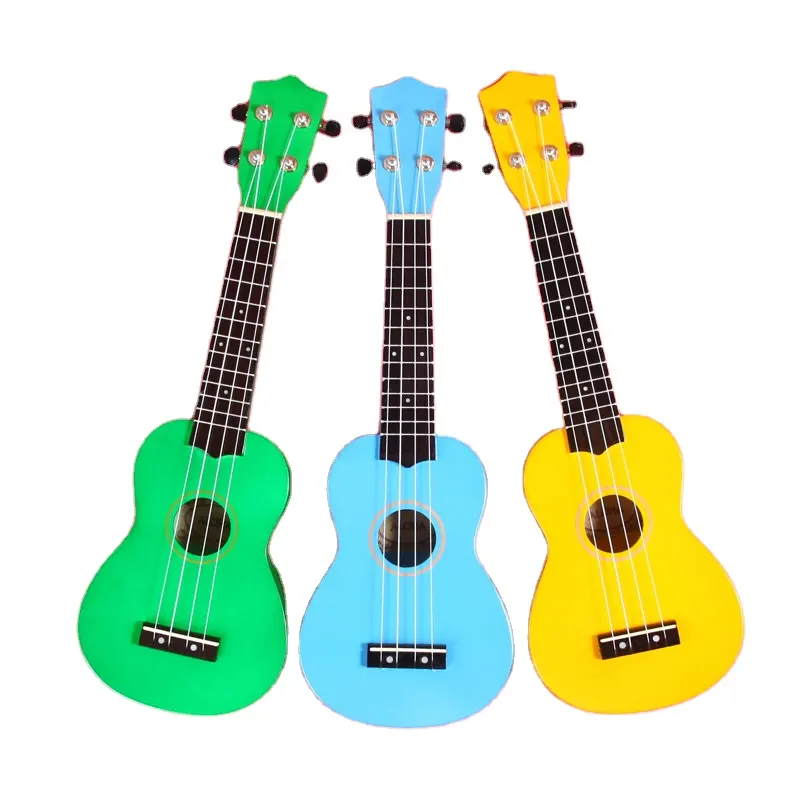 Professional Factory Wholesale colorful Playable musical instrument small guitar 21" cute Basswood Ukulele