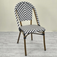 Chaises de terrasse modernes, légères, empilables, en aluminium et rotin PE, sans accoudoirs, pour restaurant, bistrot