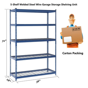 Étagères métalliques industrielles en treillis métallique, rayonnages d'entrepôt, rayonnages en acier, étagères de rangement réglables sans boulons pour garage - Product Image 2