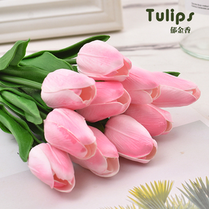 Tulipes artificielles, fleurs artificielles de 33 cm de haut, décoration de maison, accessoires de mariage - Product Image 1