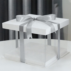 Customized Food Grade PET Plastic Packaging <b>Box</b> Square Transparent With Lid Cake <b>Box</b> - Product Image 3