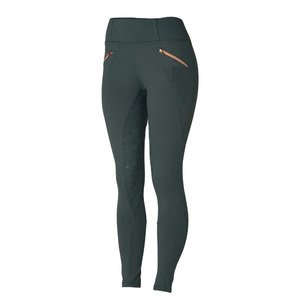 Vente en gros usine Collant d'équitation vert à assise intégrale avec impression silicone - Product Image 5