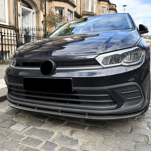 Amp-Z Front Bumper Lip Splitter Carbon Fiber Texture Matte Finish For Volkswagen Polo MK6.5 2022+ Standard Edition - Product Image 2