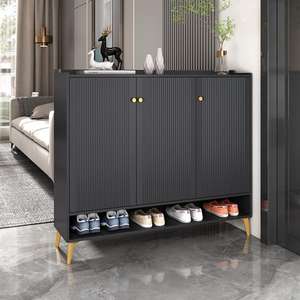 Zapatero de Madera Maciza de Gran Capacidad, Almacenamiento Multicapa, Diseño Moderno para Entrada - Product Image 2