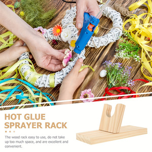 Support en bois pour pistolet à colle chaude, pour outils de bricolage, avec base et cadre - Product Image 2