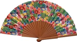 High Quality Vintage Various Flower Design Iron Wooden Ribs <b>Hand</b> <b>Fan</b> - Product Image 2
