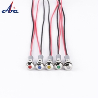 6mm 8mm 10mm 12mm 16mm wasserdichter flacher Kopf 12v gelb grün blau Metall LED Not leuchte mit Kabel