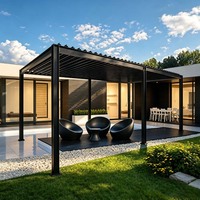 Pergola bioclimatique motorisée en aluminium à lames orientables, toit imperméable, pavillon extérieur, gazebo pour villa, jardin, cour arrière