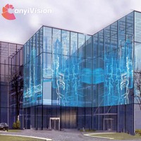 Centre commercial extérieur verre transparent écran d'affichage LED mur d'affichage centre d'affaires fenêtre en verre écran LED