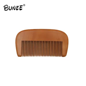 Échantillon gratuit hommes toilettage bambou antistatique moustache en bois large dent barbe peigne Kit de toilettage