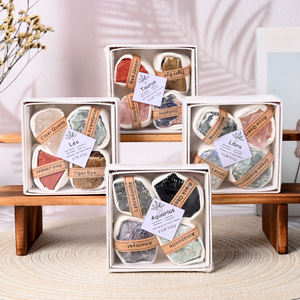 Caja de regalo de piedra en bruto de cristal curativo natural al por mayor doce piedras preciosas de <span class=keywords><strong>cuarzo</strong></span> de cristal DIY del zodiaco para juego de regalo - Product Image 2