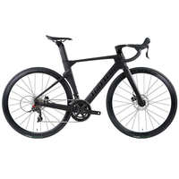 Vélo de route en fibre de carbone avec transmission électronique sans fil, freins à disque hydrauliques, 24 vitesses, jeu de roues en carbone de 50 mm, aérodynamique, sport de course