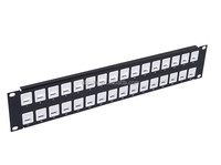 Panel Patch Kosong 32 Port 2U 19 Inch Rack Mount Cat5e RJ45 untuk Telekomunikasi