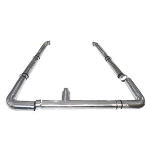 Semi-truck 8 inch roestvrijstalen of verchroomde 30 graden uitlaatpijpset met T-stuk - Product Image 2