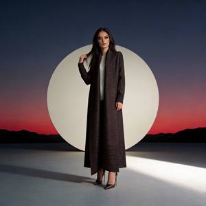 Abaya de Poliéster con Estampado Plisado Personalizado de Lujo para Mujeres Musulmanas, con Tela de Alta Calidad y Diseño Elegante - Product Image 1