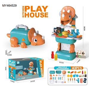 Boîte de rangement interactive pour dinosaures d'intérieur, vente chaude 2026, jouets d'imitation pour enfants, jeux de rôle préscolaires, cuisine en plastique, <span class=keywords><strong>maison</strong></span> de jeu, dinosaure - Product Image 4