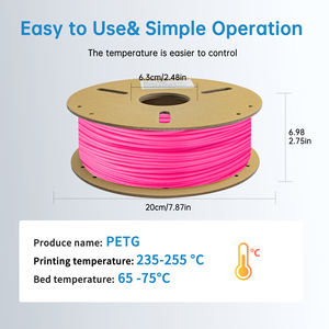 Filament d'imprimante 3D PETG rouge néon rose 17,5 mm 1 kg pour machine 3D, vente en gros OEM/ODM LONQI - Product Image 6
