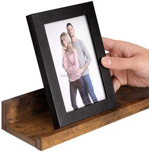 رف جداري معلَّق MDF ريفي البني عرض تخزين الحائط رف رف خشبي - Product Image 2