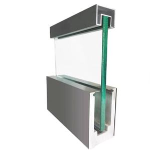 Profilé en U moderne en satin pour système de garde-corps en verre sans cadre, base en aluminium et canal en verre pour escaliers - Product Image 2