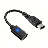Câble de charge USB-C noir Tideseer de 10 cm avec voyant lumineux bleu pour console de jeu Nintendo Wii U