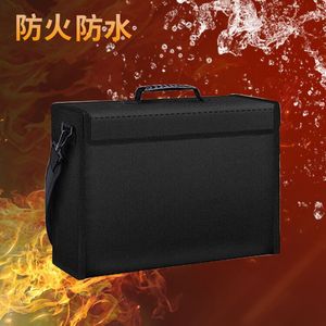 <b>Fireproof</b> Waterproof Briefcase Black 0.5mm Thick New Composite <b>Material</b> Business Gift Set With Logo Printing Option - Product Image 1