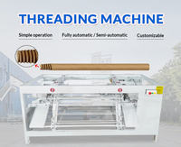 Machine à tarauder entièrement automatique pour tiges de balais en bois rond, machine à tarauder pour manches de balais en bois