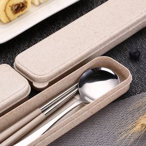 Stainless Steel Customizable Portable Tableware <b>Box</b> Outdoor 2-3 Pcs Convenient Spoon Fork Chopsticks Cutlery Dinnerware Set - Product Image 5