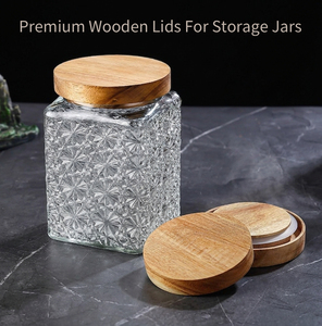 Couvercles en bois WeWood du Vietnam pour bocaux de rangement, couvercles ronds en bois d'acacia pour récipients alimentaires, couvercles pour pots à épices en verre pour la cuisine - Product Image 1