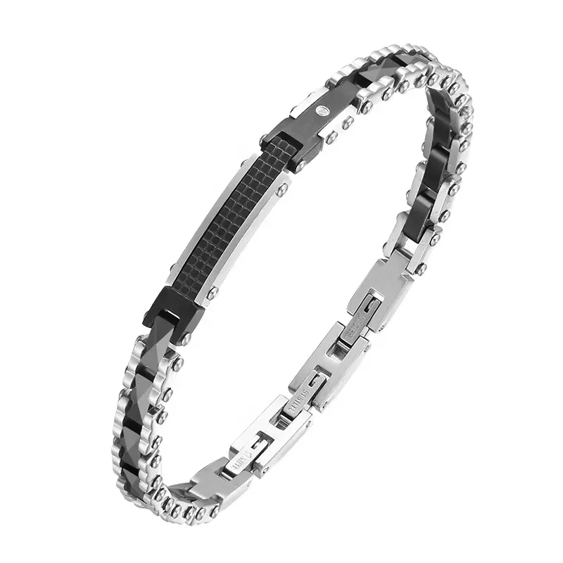 Zircon Stone Jewelry Ceramic Mens Bracelet Luxury Bracelet Men Stainless Steel Jewelry Hot Sale