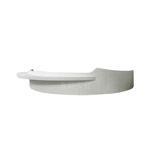 Bureau d'accueil en fibre de verre, demi-rond, brillant, contemporain, mobilier de bureau pour hôtel - Product Image 5