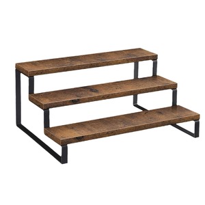 Wooden Three Tiered <b>Shelf</b> 3 Floors Retro Color Durable Standing Type Desktop Storage <b>Rack</b> For Wine Beer Cake Display - Product Image 5